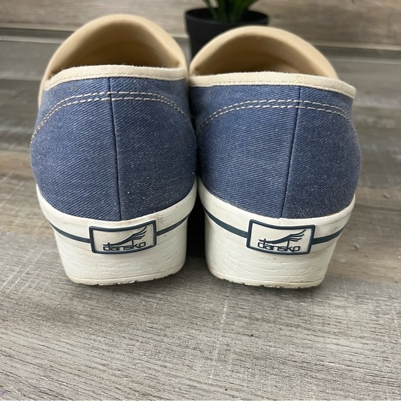 DANSKO Vegan Blue Fabric White Rubber Slip Resistant Mules Size EU 41 US 10.5-11 - Picture 12 of 14